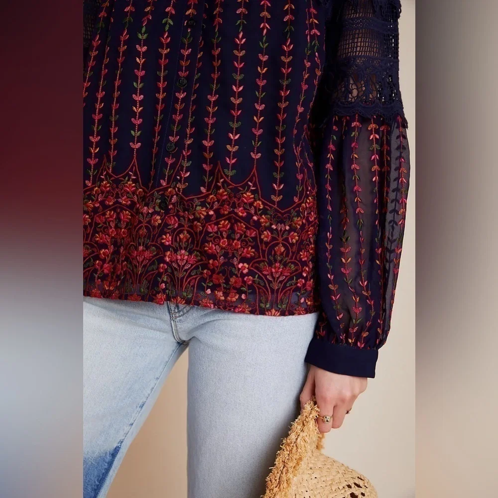 Anthropologie anya embroidered